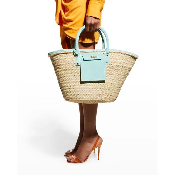 Jacquemus Le Panier Soleil Basket Bag with Suede Trim $535 - Picture 5 of 12